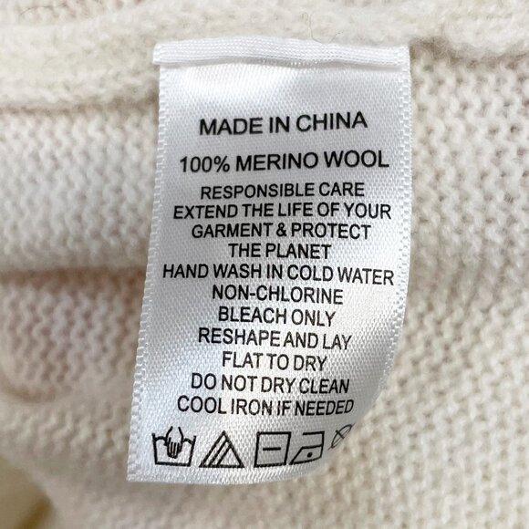 New Hill House Sylvie 100% Merino Wool Puff Sleeve Sweater Ivory XL fit - Picture 7 of 8